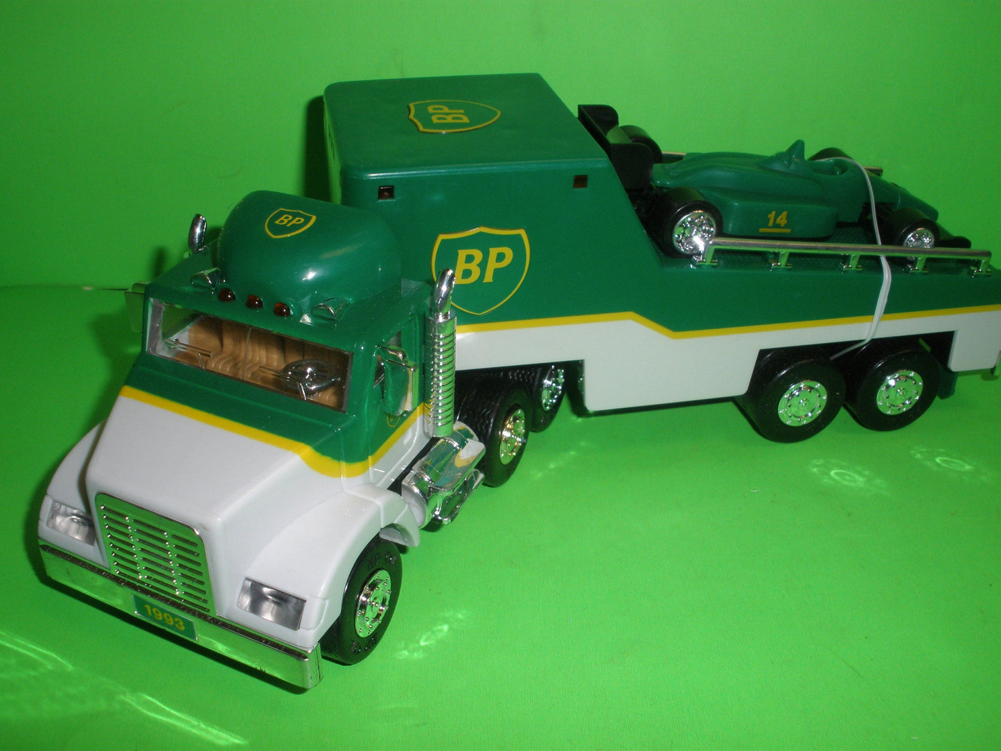 BP Toy Race Car Carrier Truck