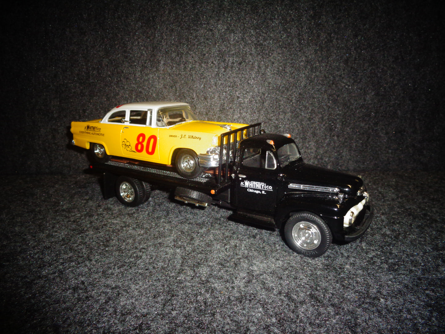 J.C. Whitney & Sons 1951 Ford F-6 Flatbed Truck & 1956 Ford Stock Car