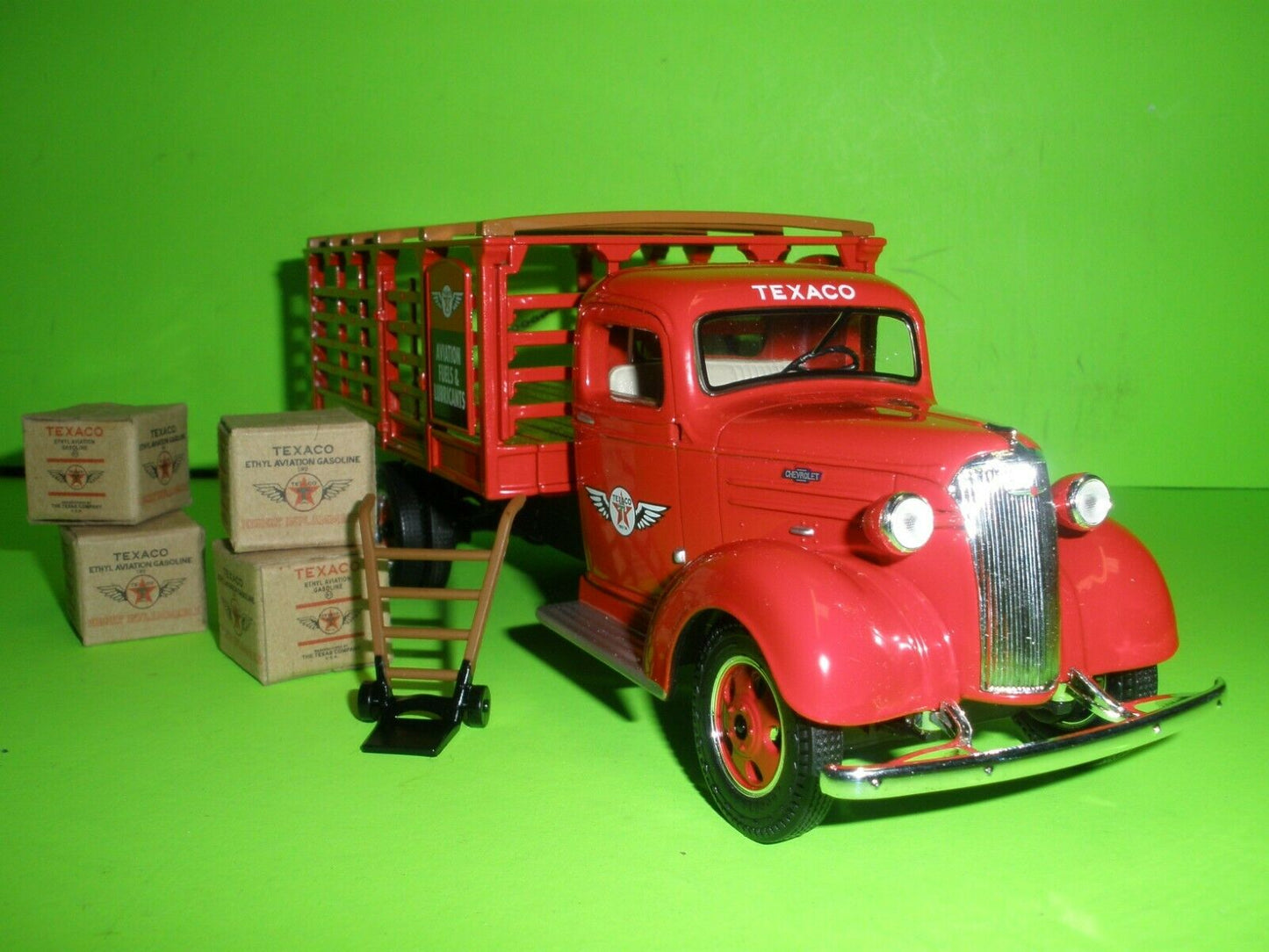 Texaco Aviation Series Set of 4 - 1957 International R-190 Tanker, 1953 White 5000 Gallon Tanker, 1937 Chevrolet Tanker & Stake Bed Truck