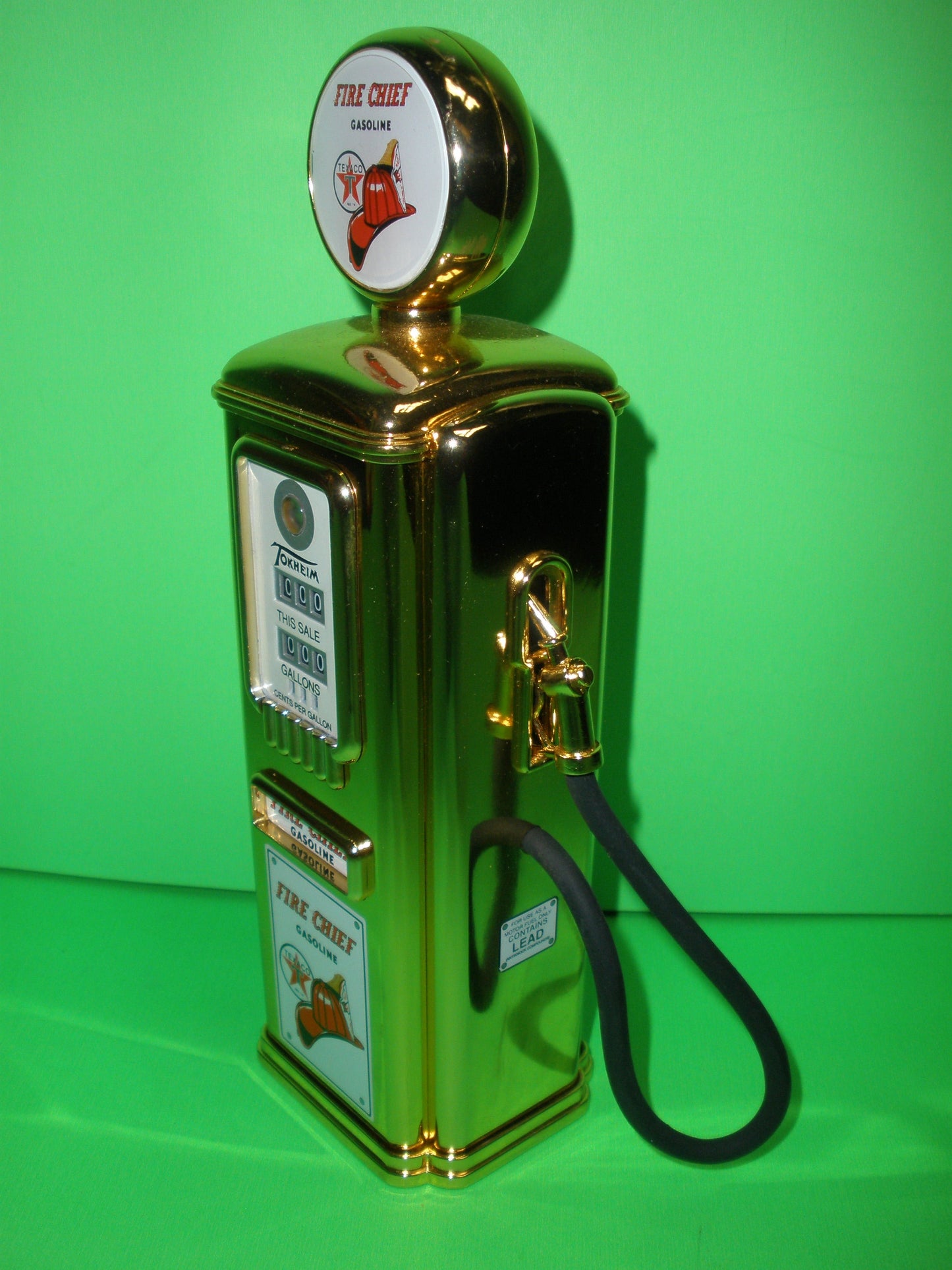 Texaco Fire Chief 1950's Tokheim Gas Pump Gold Plated