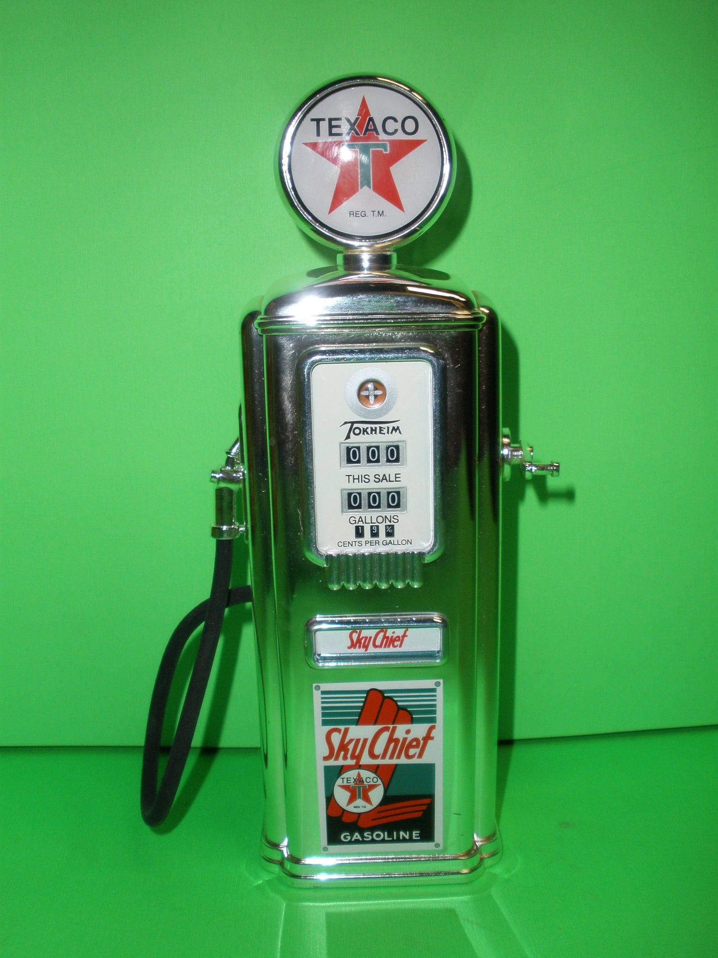 Texaco Sky Chief 1950's Tokheim Gas Pump Sterling Silver Plated