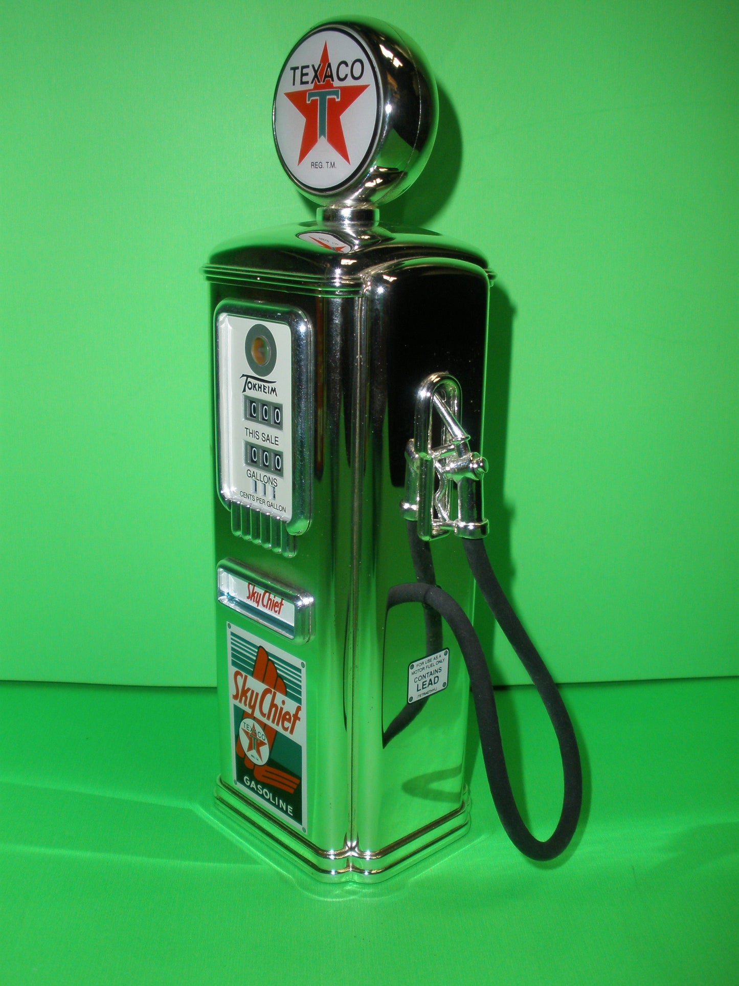 Texaco Sky Chief 1950's Tokheim Gas Pump Sterling Silver Plated