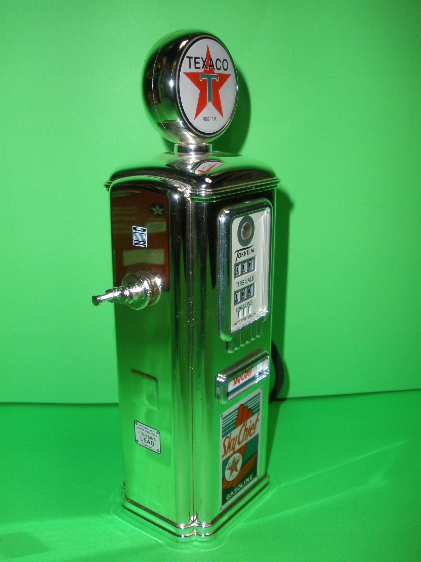 Texaco Sky Chief 1950's Tokheim Gas Pump Sterling Silver Plated