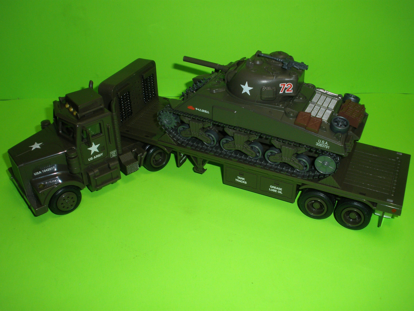 U.S. Army Flatbed Truck & Sherman Tank M4A3