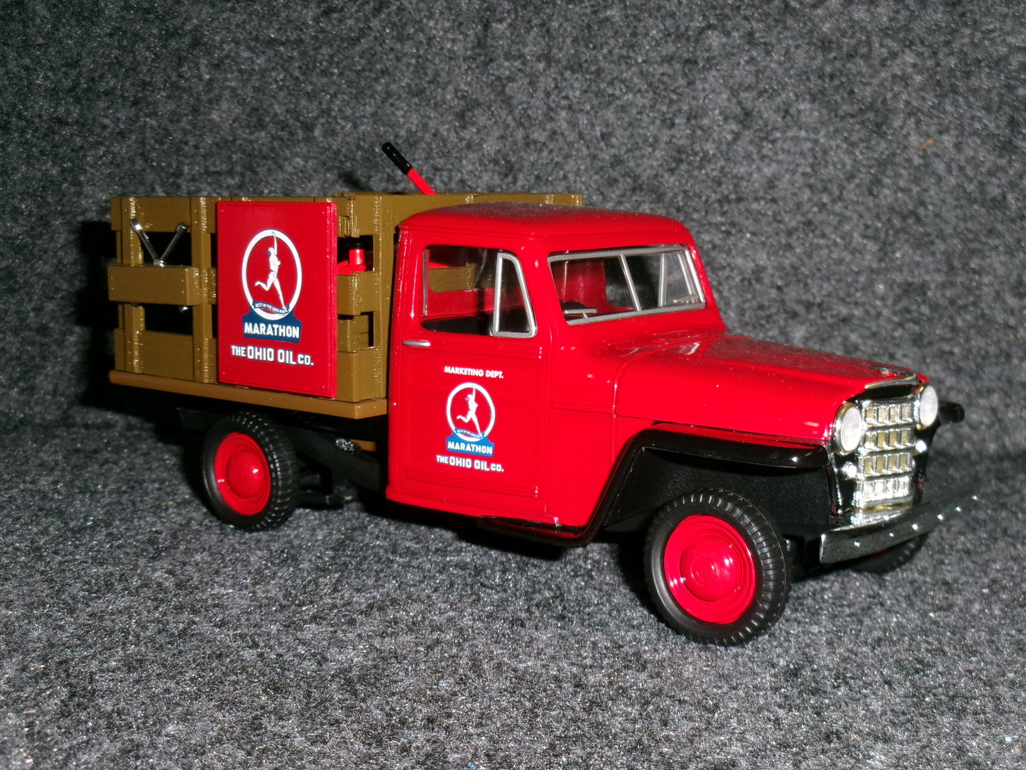 Marathon Oil / 1953 Willys Jeep / Stake-Bed 4 x 4 / The Box Has Storage Wear