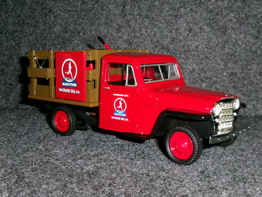 Marathon Oil / 1953 Willys Jeep / Stake-Bed 4 x 4 / The Box Has Storage Wear