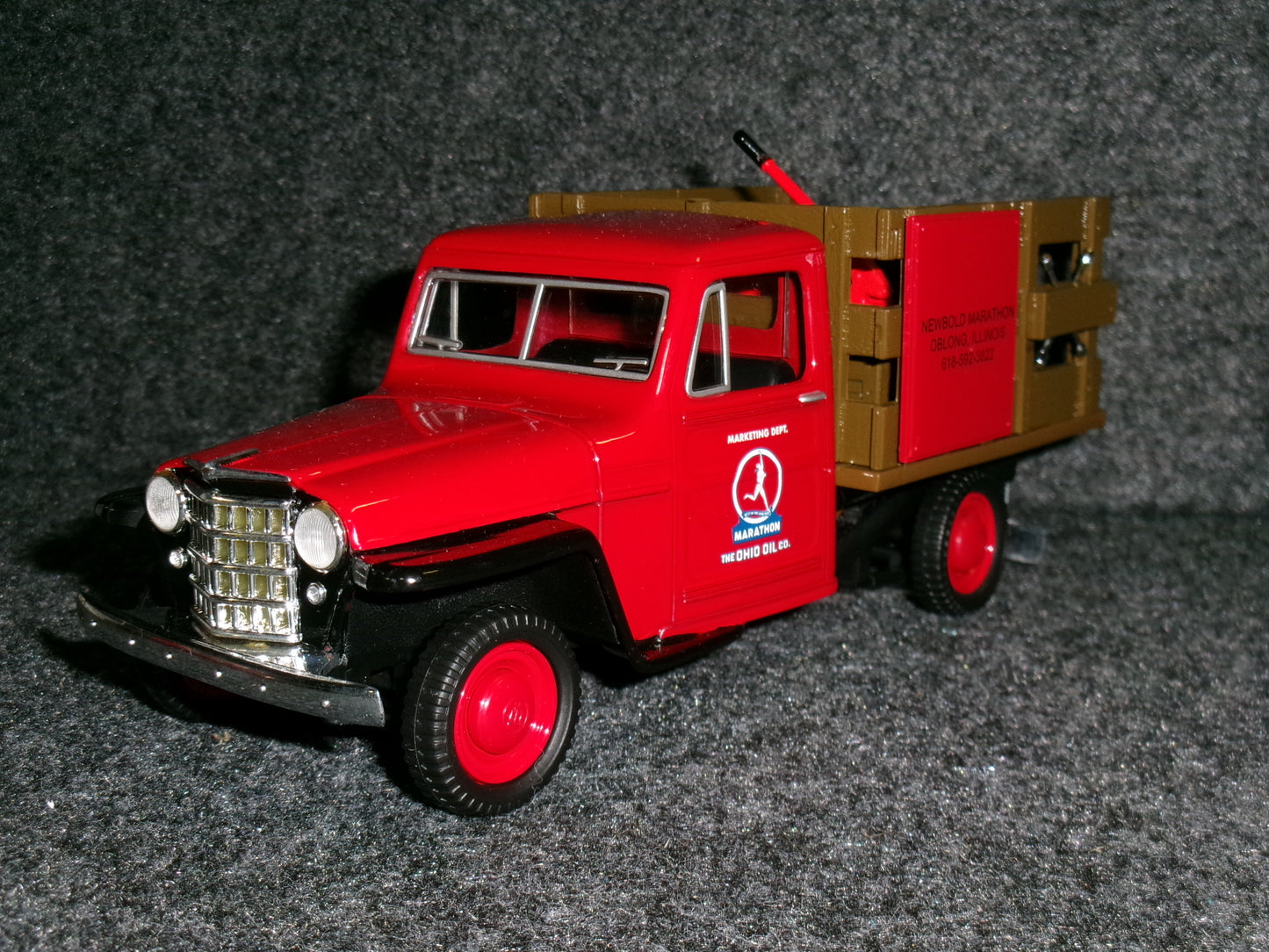 Marathon Oil / 1953 Willys Jeep / Stake-Bed 4 x 4 / The Box Has Storage Wear