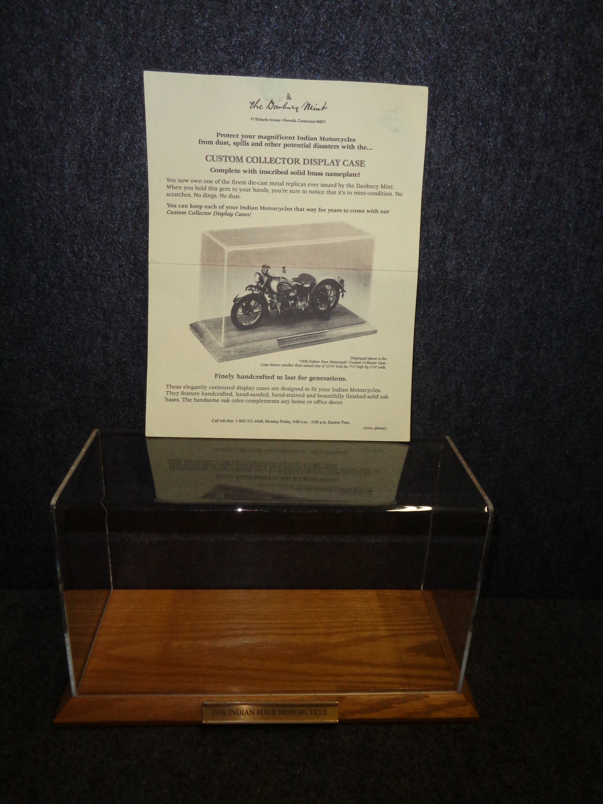 Danbury Mint 1938 Indian Four Motorcycle Display Case