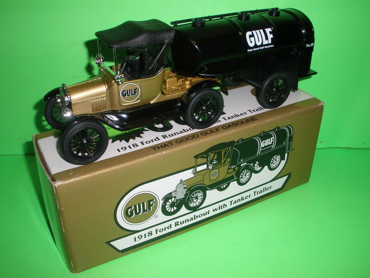 Gulf 1918 Ford Runabout Truck & Tanker Trailer Gold Sampler