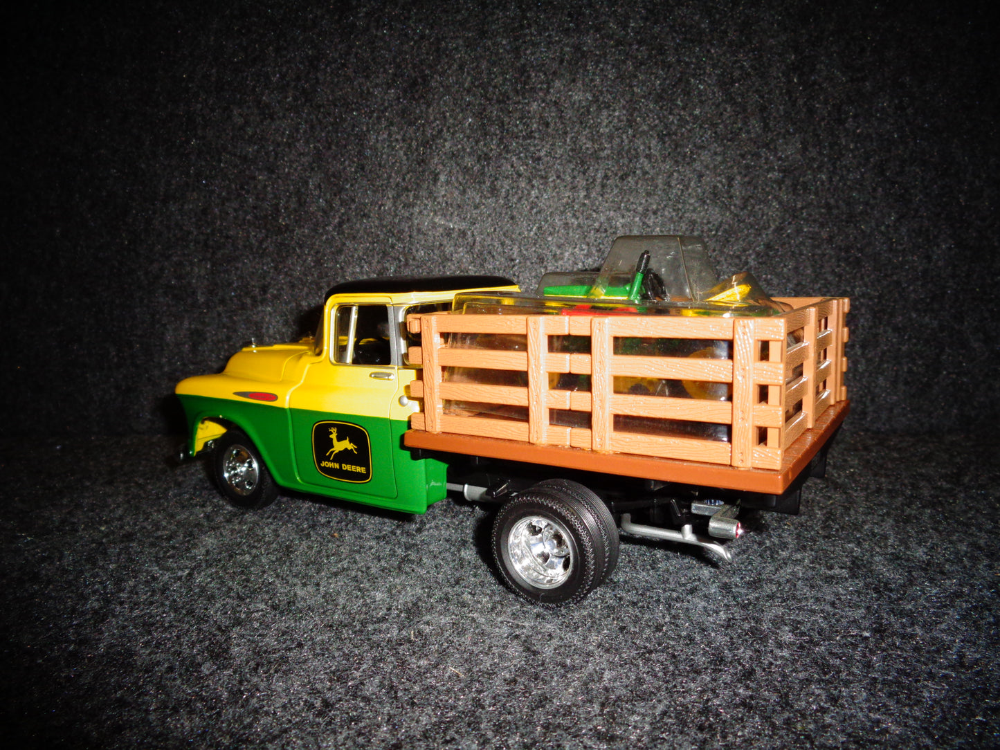 John Deere 1957 Chevrolet Stake Truck with Riding Lawnmower