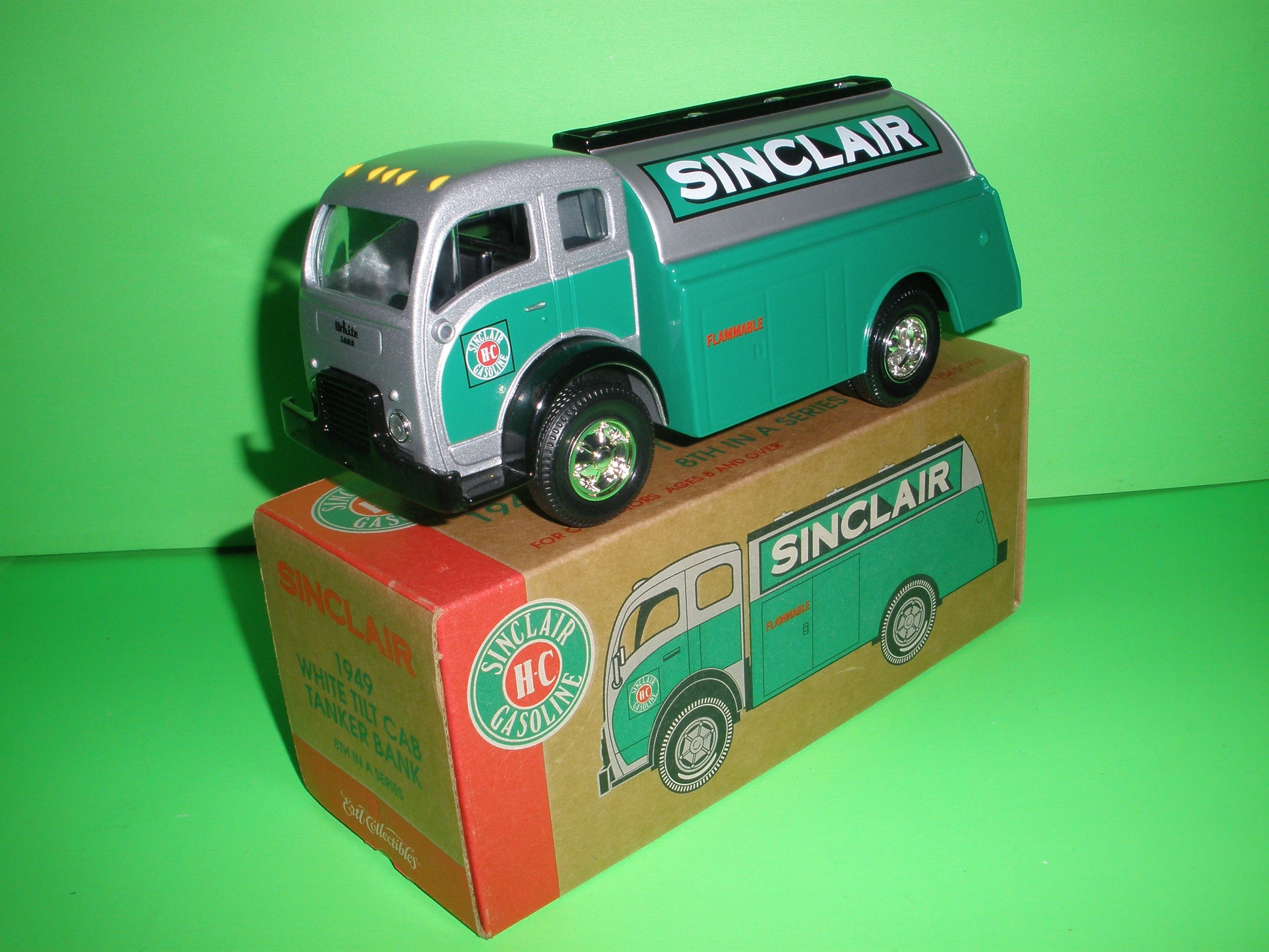 Sinclair 1949 White Tilt Cab Tanker Truck