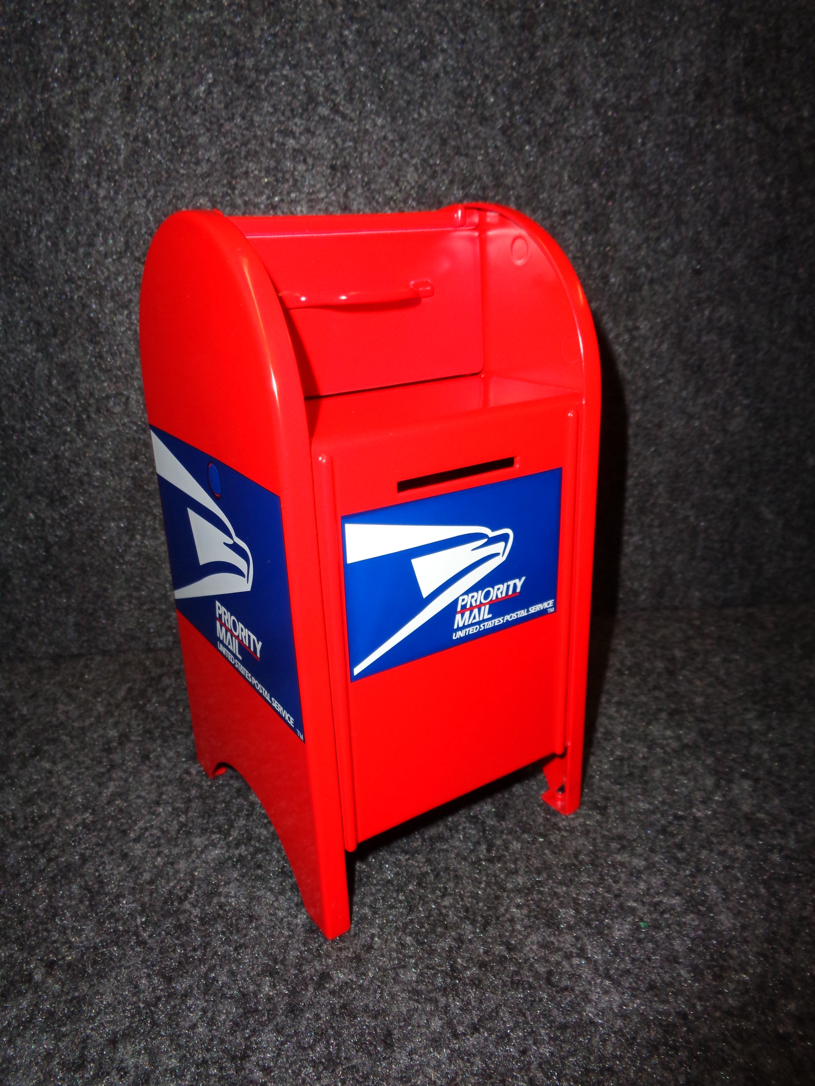 U.S. Mail Priority Mailbox Coin Bank Replica Red Texaco Toys Plus